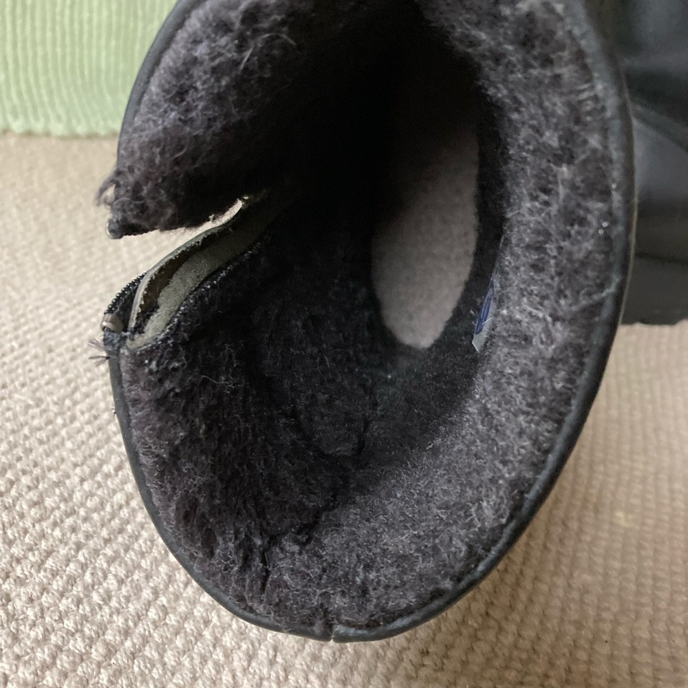 Blondo Men's Black Leather Wool-Lined Insulated Zip Mid Winter Boots Sz M8 - Picture 8 of 11